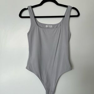 Babaton Contour Tank Bodysuit Light Blue Grey Medium